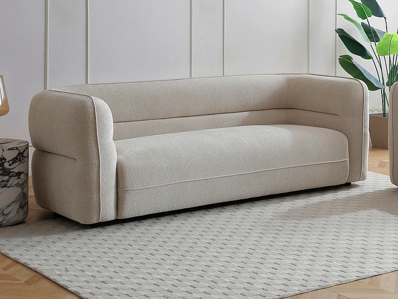 Canapé 3 places en tissu chenille beige TALIENA