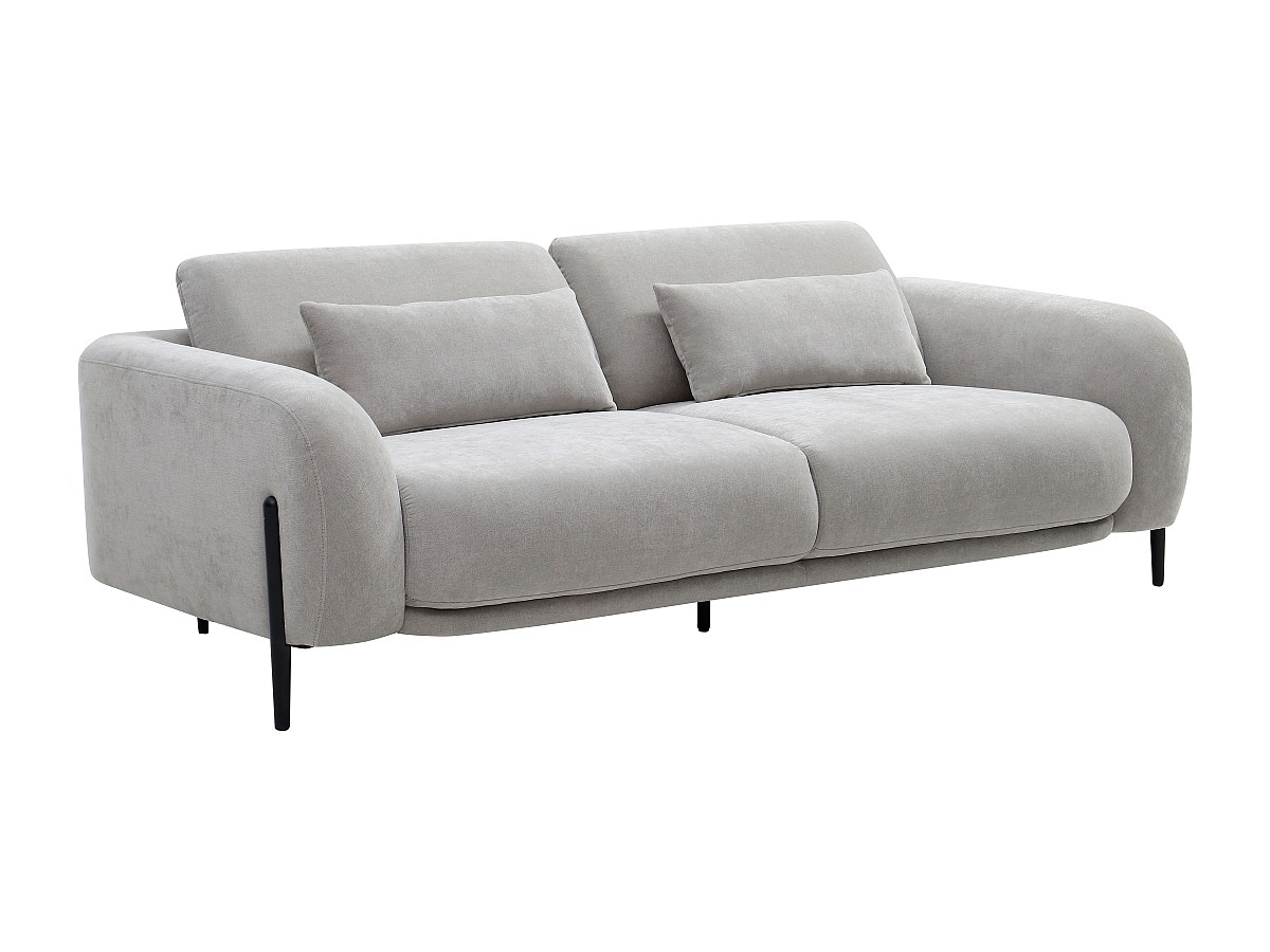 Sofa 3-Sitzer mit verstellbarer Rückenlehne - Stoff Hellgrau - ARAVIO günstig online kaufen