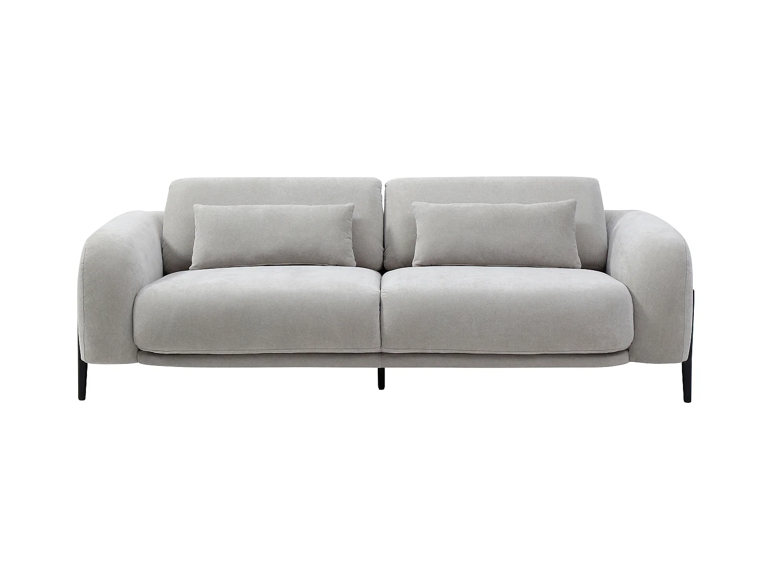 3-seters sofa med regulerbar rygg i lysegrått stoff ARAVIO