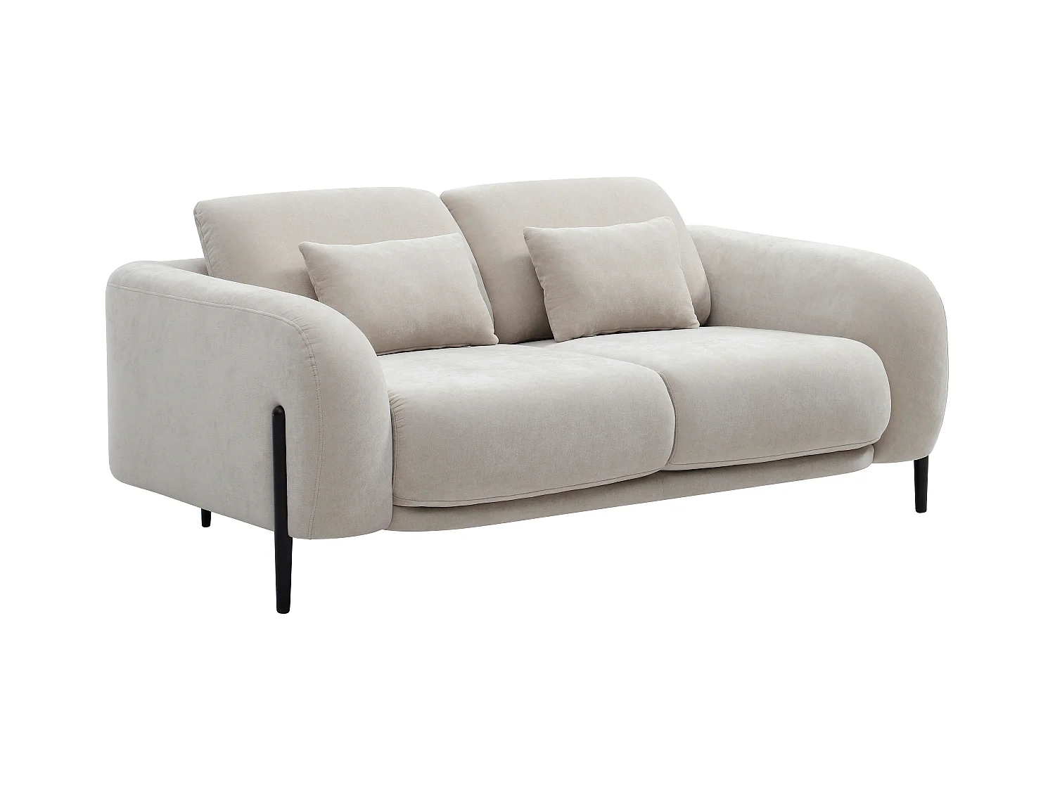 Driezits bank met verstelbare rugleuning in beige stof - ARAVIO