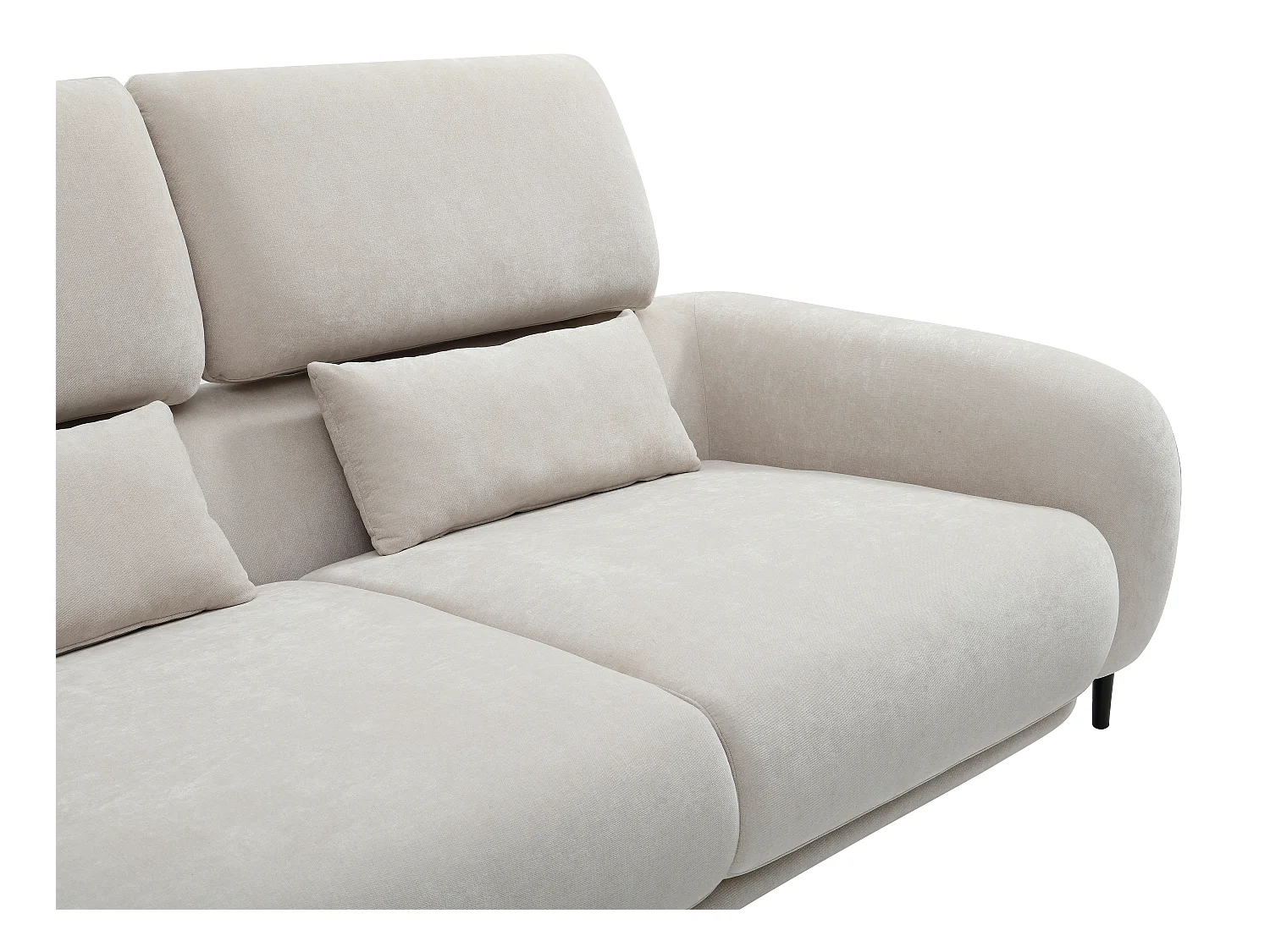 Driezits bank met verstelbare rugleuning in beige stof - ARAVIO