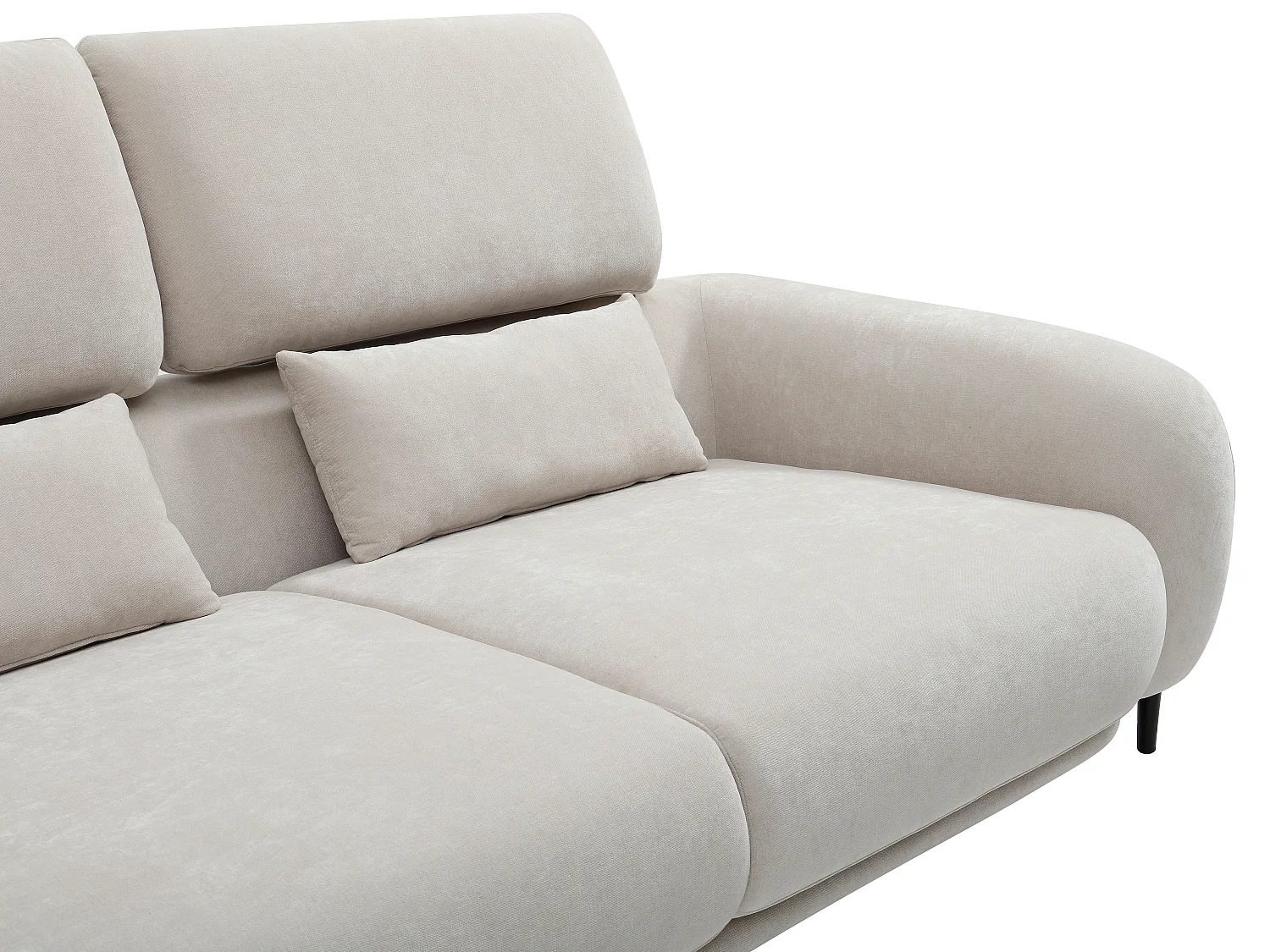 Sofá 2 plazas con respaldo reclinable en tela beige ARAVIO