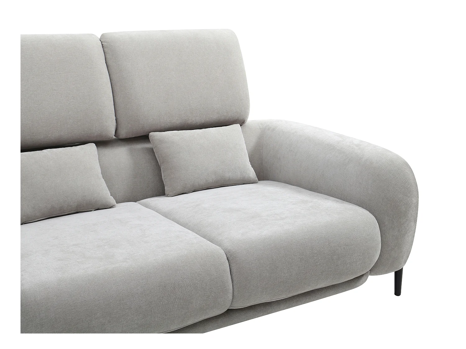 Canapé 2 places avec dossier relevable en tissu gris clair ARAVIO