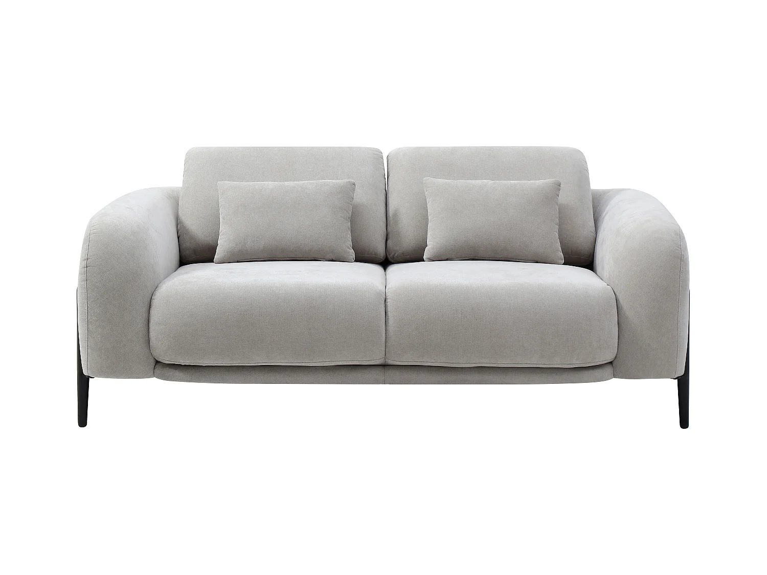 Canapé 2 places avec dossier relevable en tissu gris clair ARAVIO