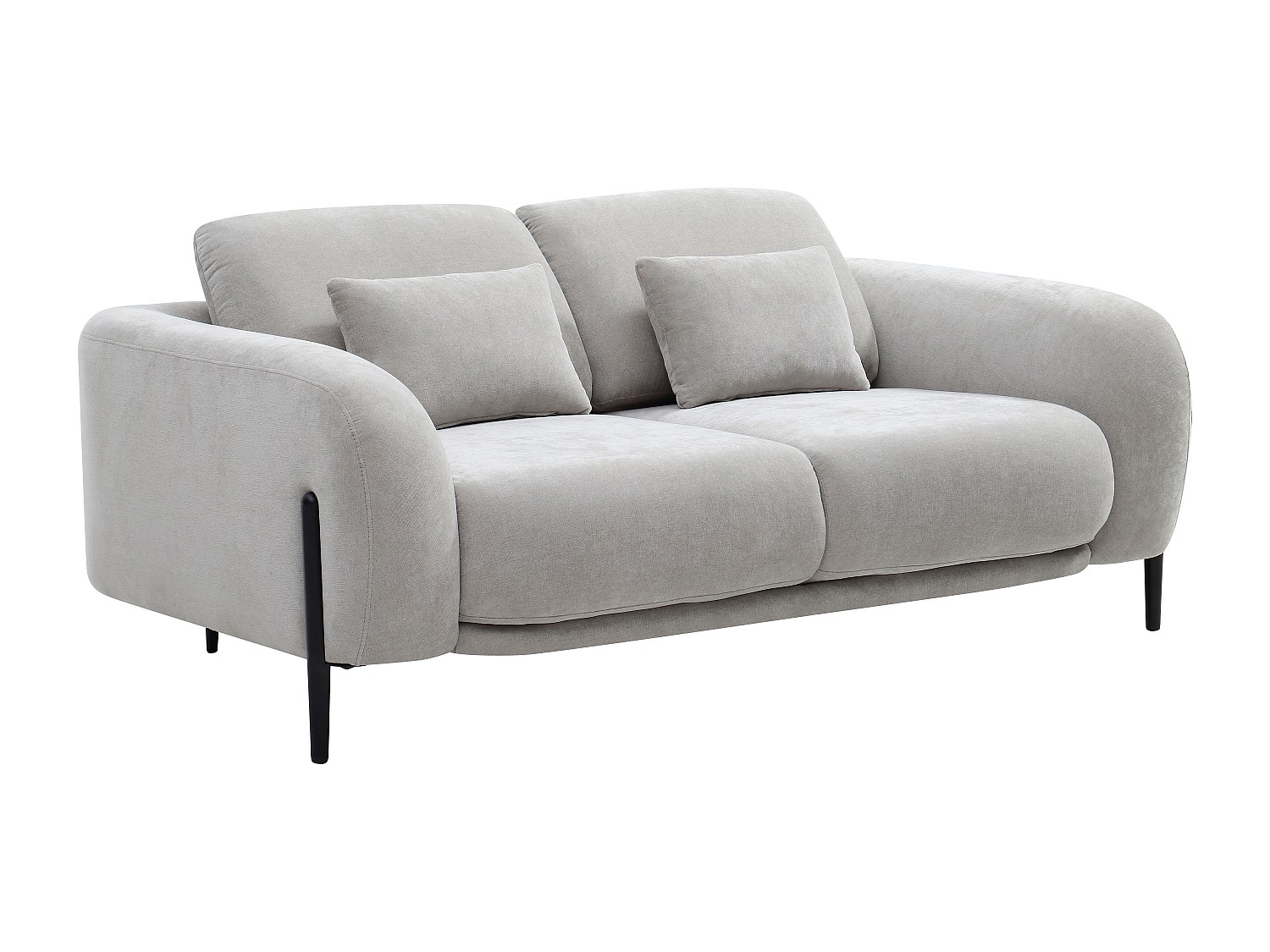 Sofa 2-Sitzer mit verstellbarer Rückenlehne - Stoff Hellgrau - ARAVIO günstig online kaufen