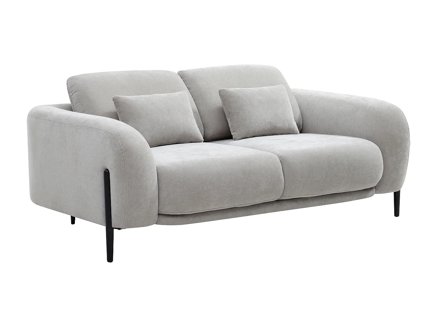 Divano 2 posti con schienale reclinabile in tessuto grigio chiaro ARAVIO