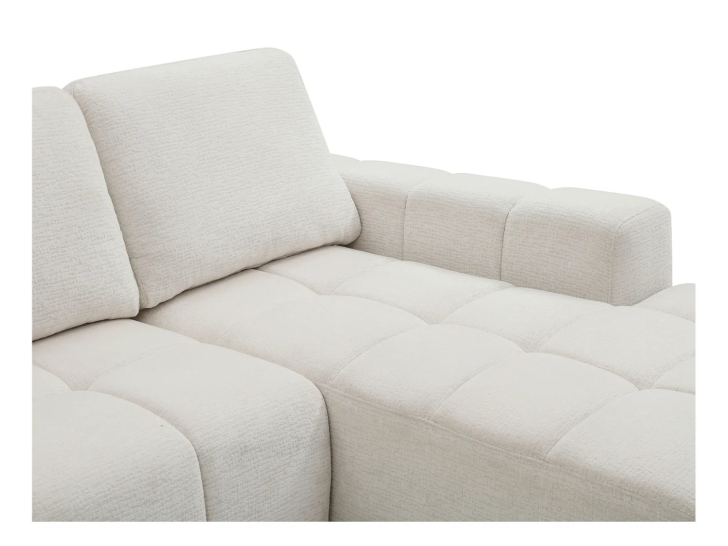 Ecksofa mit Schlaffunktion - Ecke rechts - Chenille - Beige - KOUMALO