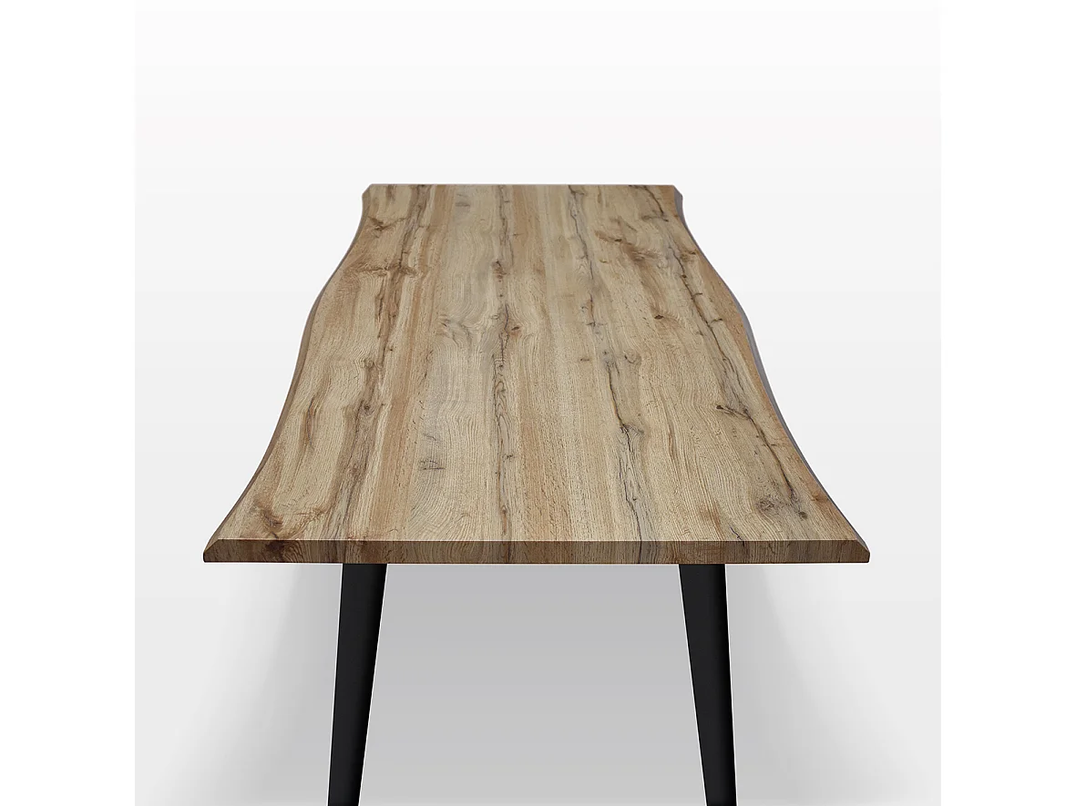 Tavolo fisso Dario, Top in mdf, Gambe in metallo, 160 cm