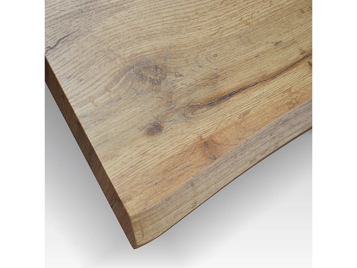 Tavolo fisso Dario, Top in mdf, Gambe in metallo, 160 cm