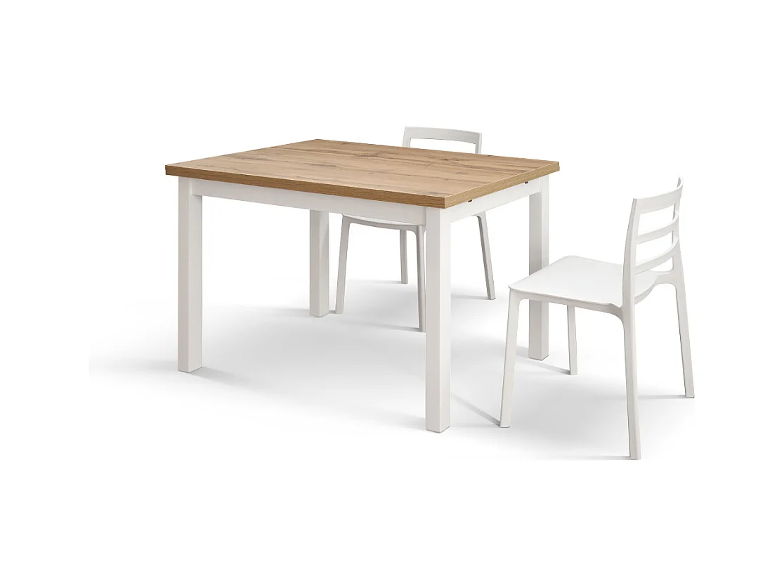 Tavolo allungabile Tommaso da 110 a 190 basamento bianco
