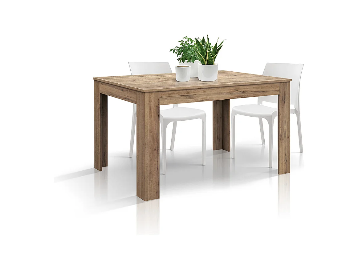 Tavolo allungabile Nina, Rovere rustico, Nobilitato, Made in Italy, da 120 a 170 cm