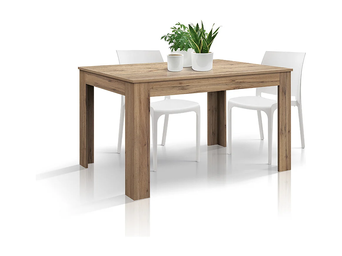 Tavolo allungabile Nina, Rovere rustico, Nobilitato, Made in Italy, da 120 a 170 cm