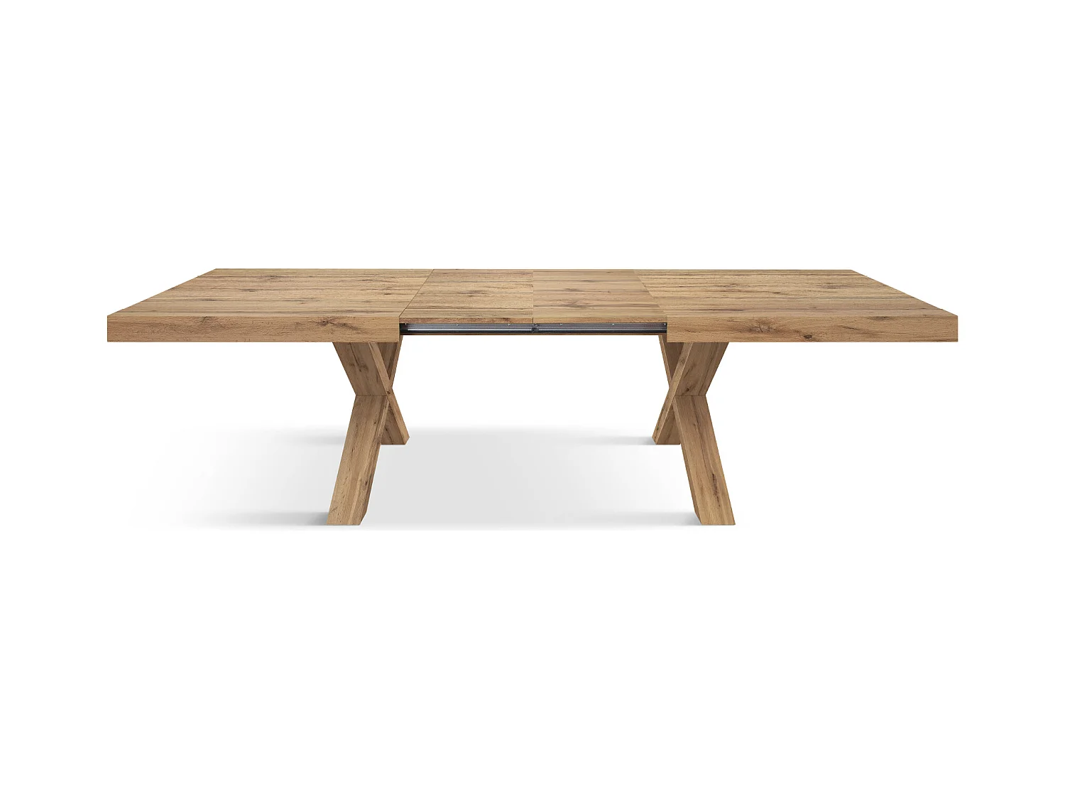 Tavolo Allungabile Elisa, Gambe Incrociate a X, Made in Italy, Basamento rovere, Rovere rustico, 160x90x76 cm