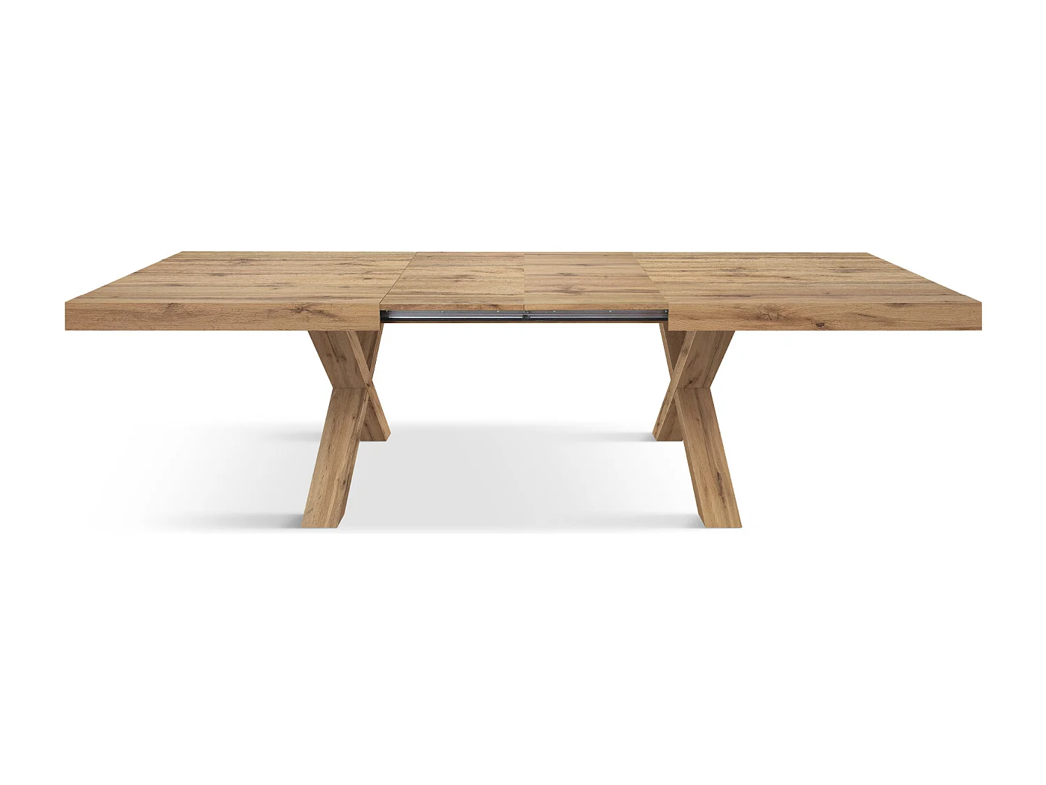 Tavolo Allungabile Elisa, Gambe Incrociate a X, Made in Italy, Basamento rovere, Rovere rustico, 160x90x76 cm