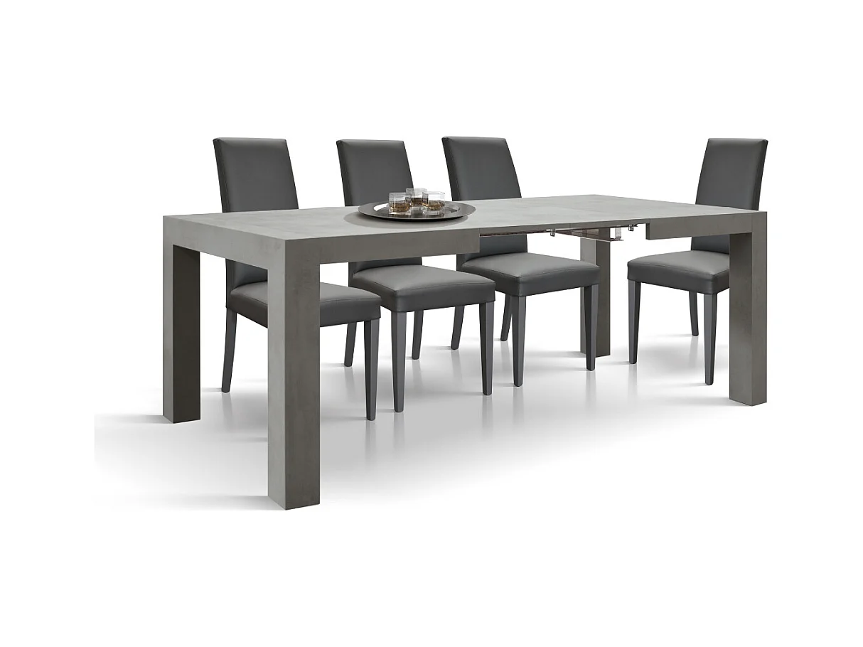Tavolo allungabile Jolie, Grigio Cemento, Nobilitato melaminico, Made in Italy, da 160 a 240