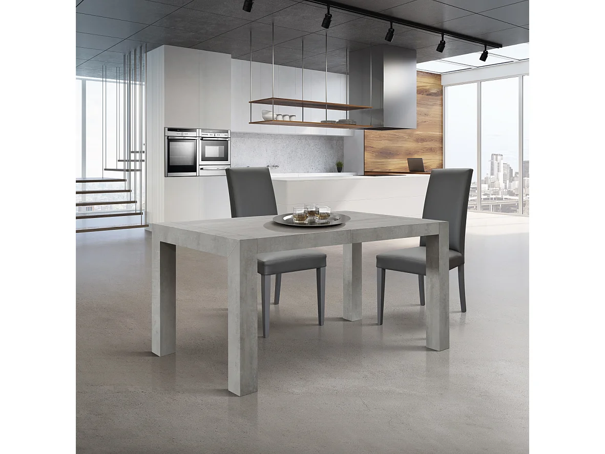 Tavolo allungabile Jolie, Grigio Cemento, Nobilitato melaminico, Made in Italy, da 160 a 240