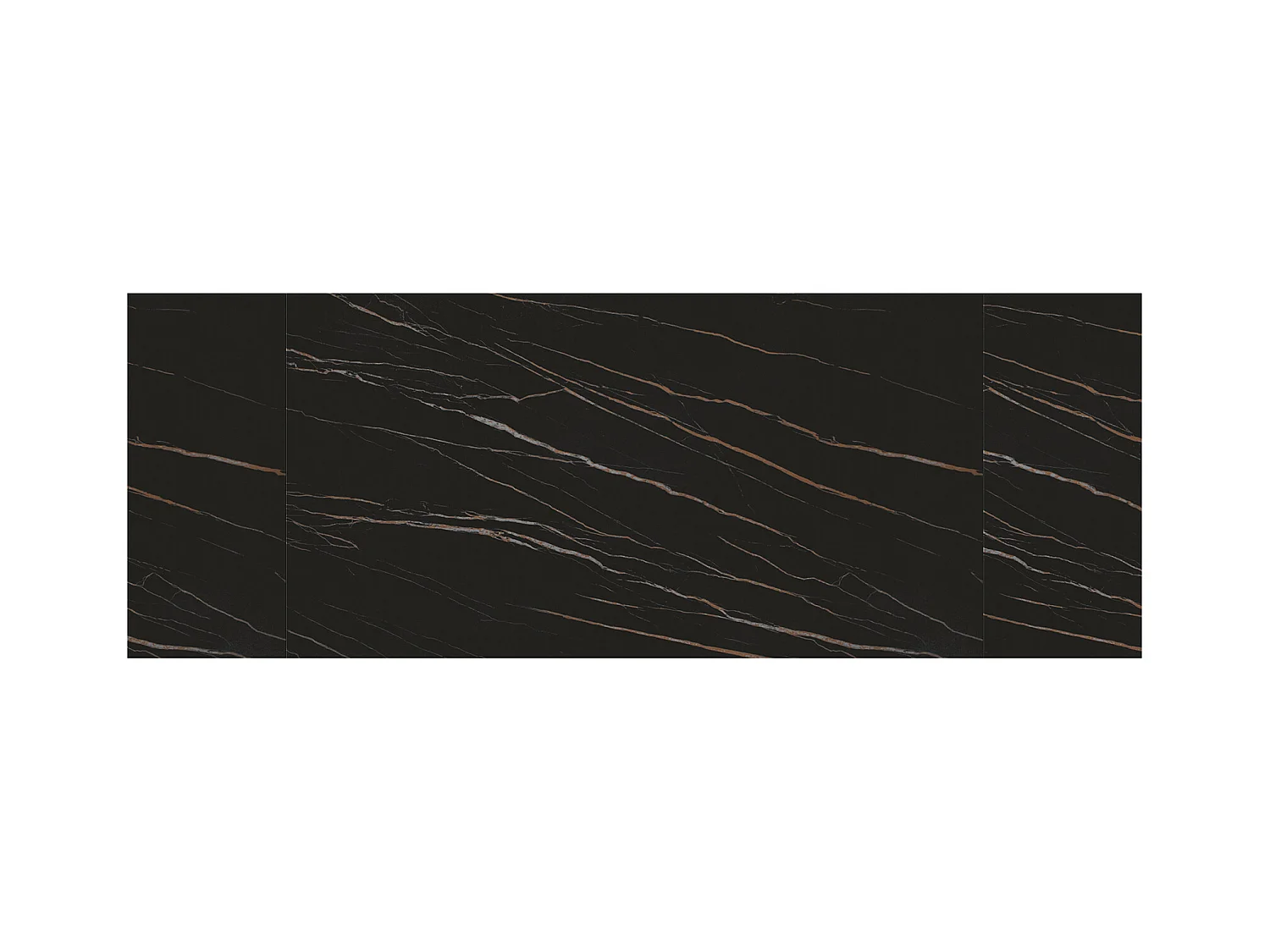 Tavolo allungabile Romeo,Piano in ceramica matt golden nero, gambe in metallo bronzo a X, 180x90 cm