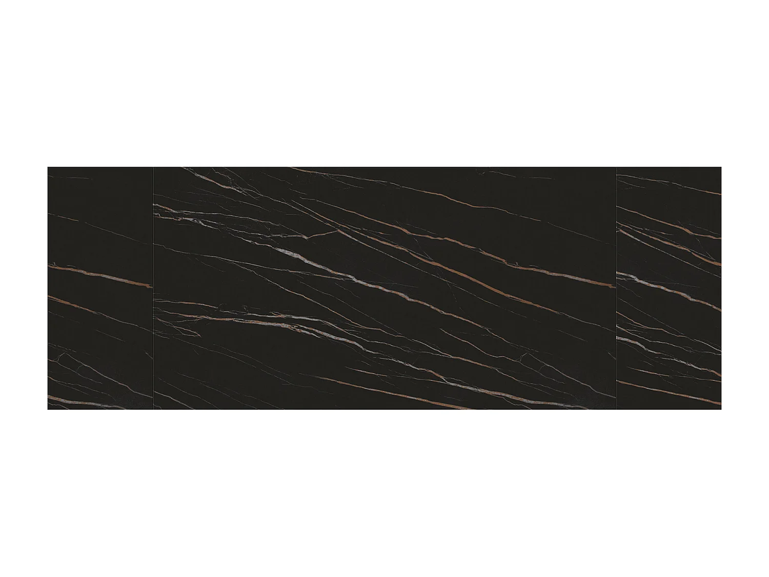 Tavolo allungabile Romeo,Piano in ceramica matt golden nero, gambe in metallo bronzo a X, 180x90 cm