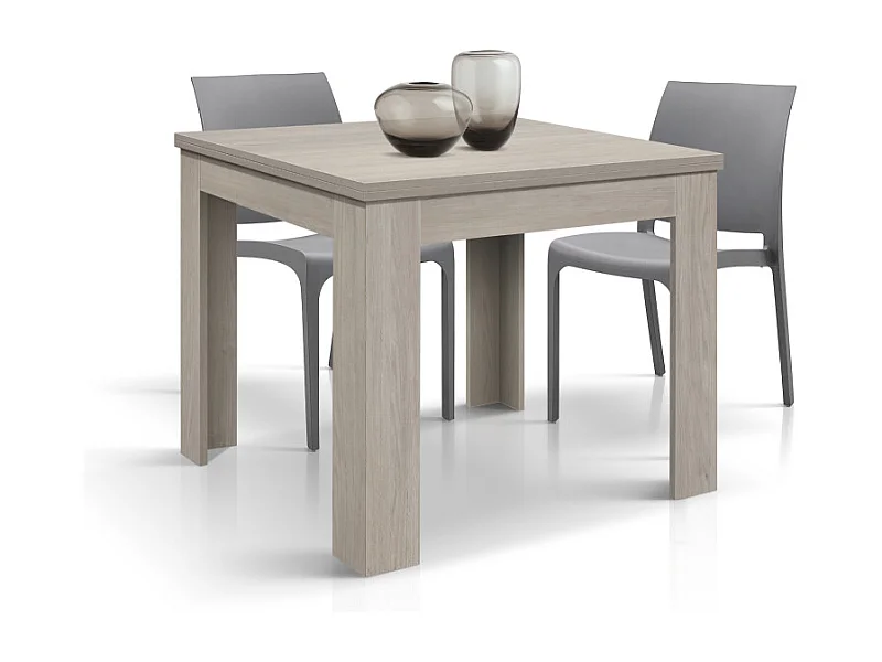 Tavolo allungabile Sabine, Olmo Perla, Nobilitato melaminico, Made in Italy, da 90 a 180 cm