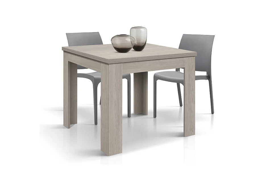 Tavolo allungabile Sabine, Olmo Perla, Nobilitato melaminico, Made in Italy, da 90 a 180 cm