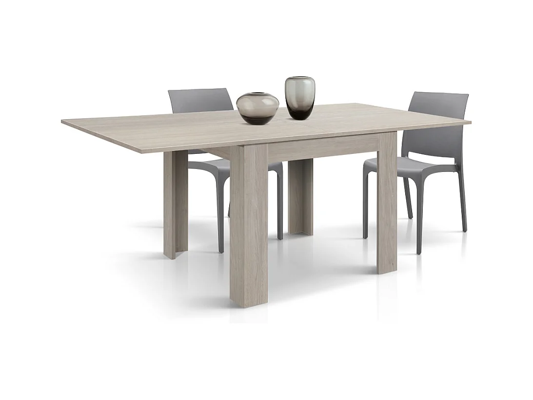 Tavolo allungabile Sabine, Olmo Perla, Nobilitato melaminico, Made in Italy, da 90 a 180 cm