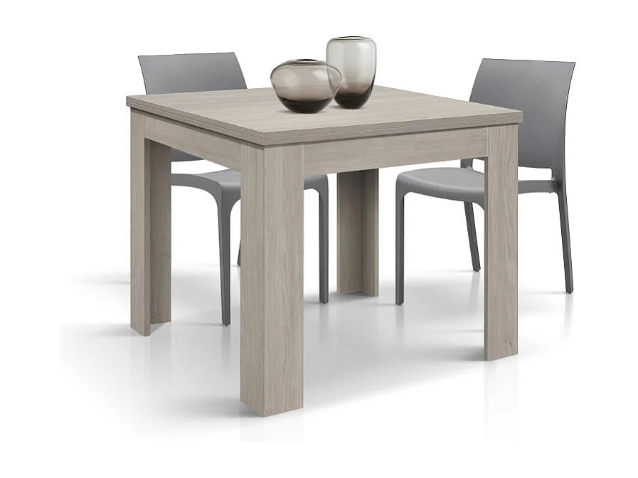 Tavolo allungabile Sabine, Olmo Perla, Nobilitato melaminico, Made in Italy, da 90 a 180 cm