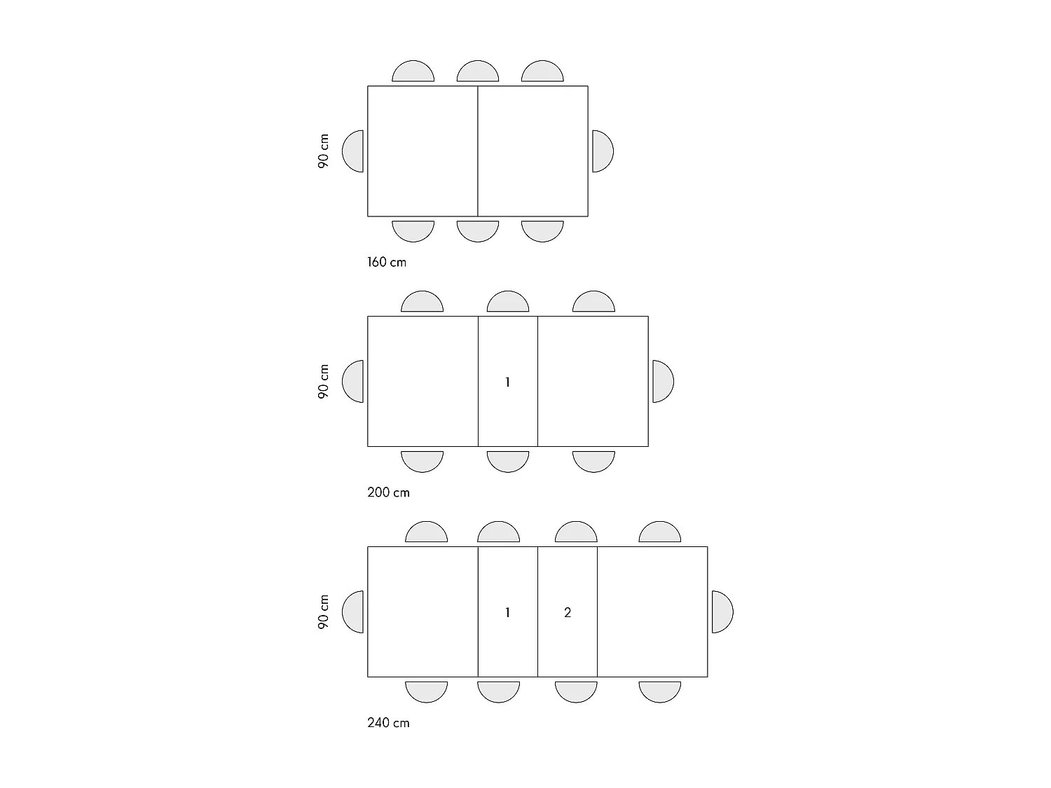 Tavolo Allungabile Nadir, Gambe Incrociate a X, Made in Italy, Basamento nero, Bianco frassinato, 160x90x76 cm