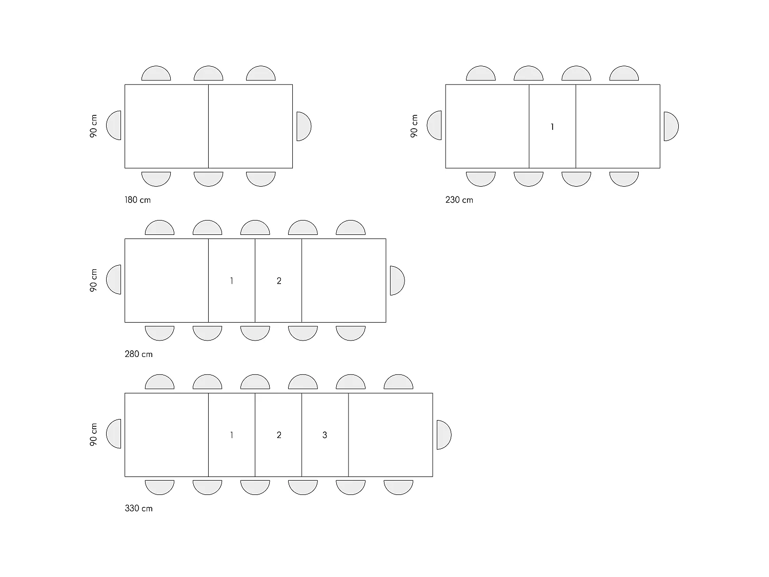 Tavolo allungabile Roberta, Rovere Rustico, Nobilitato melaminico,Gambe in MDF nere a X, da 180 a 480 cm,Made in Italy