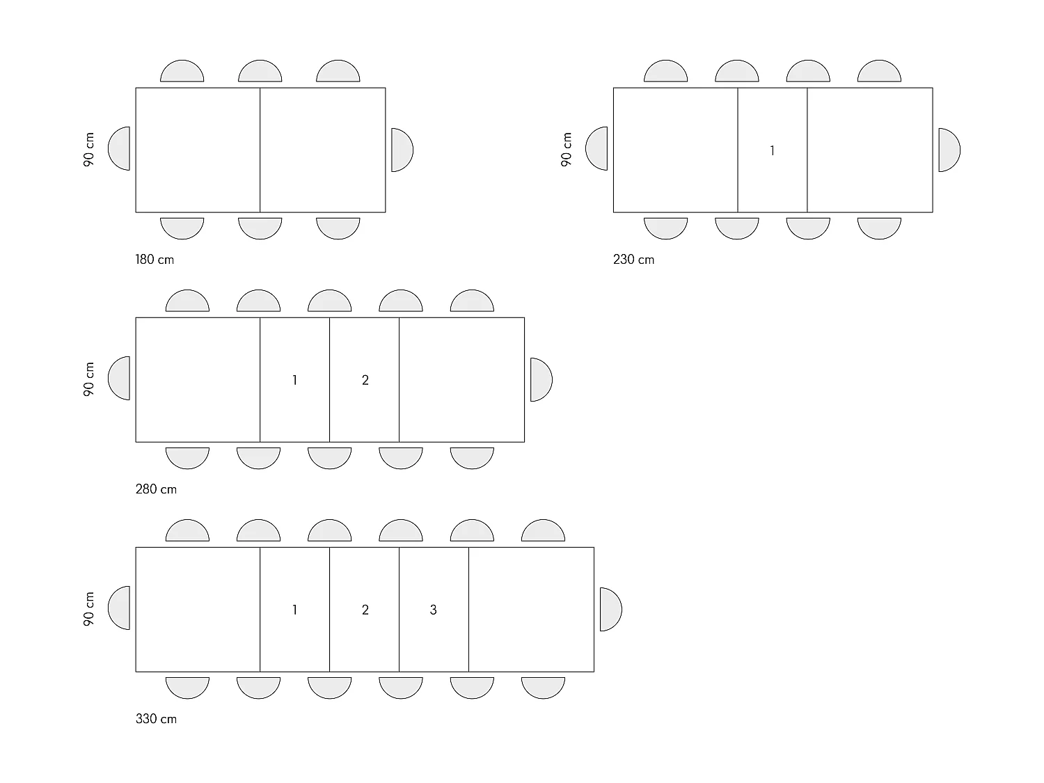 Tavolo allungabile Roberta, Rovere Rustico, Nobilitato melaminico,Gambe in MDF nere a X, da 180 a 480 cm,Made in Italy