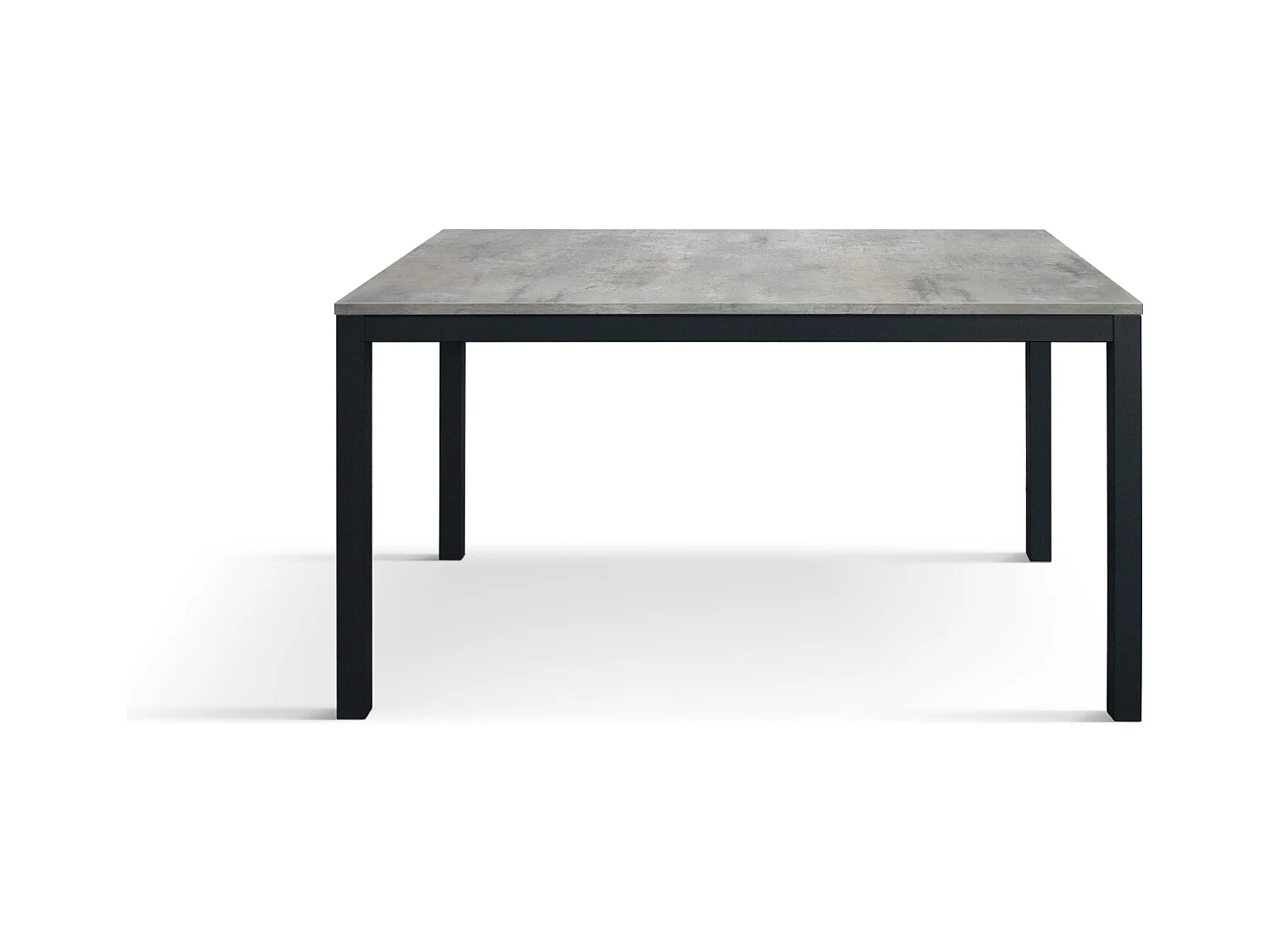Tavolo allungabile Manuel, Top nobilitato, Base Metallo,Made in Italy, Basamento nero, Grigio cemento, 160x90x75 cm