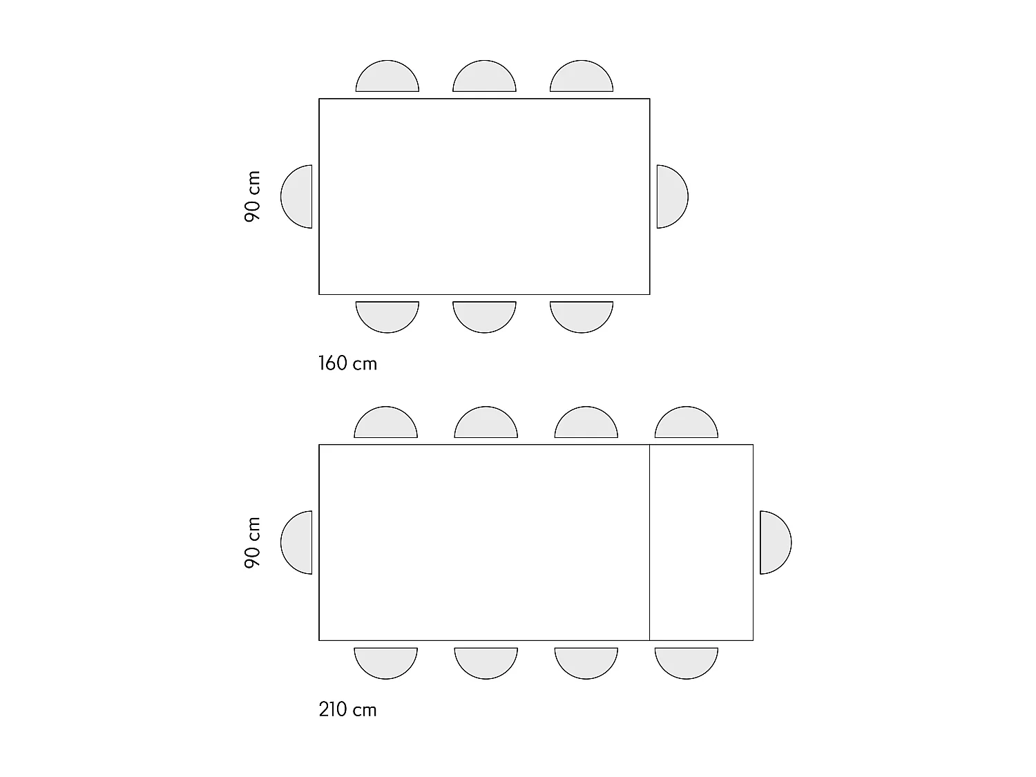 Tavolo allungabile Manuel, Top nobilitato, Base Metallo,Made in Italy, Basamento nero, Grigio cemento, 160x90x75 cm