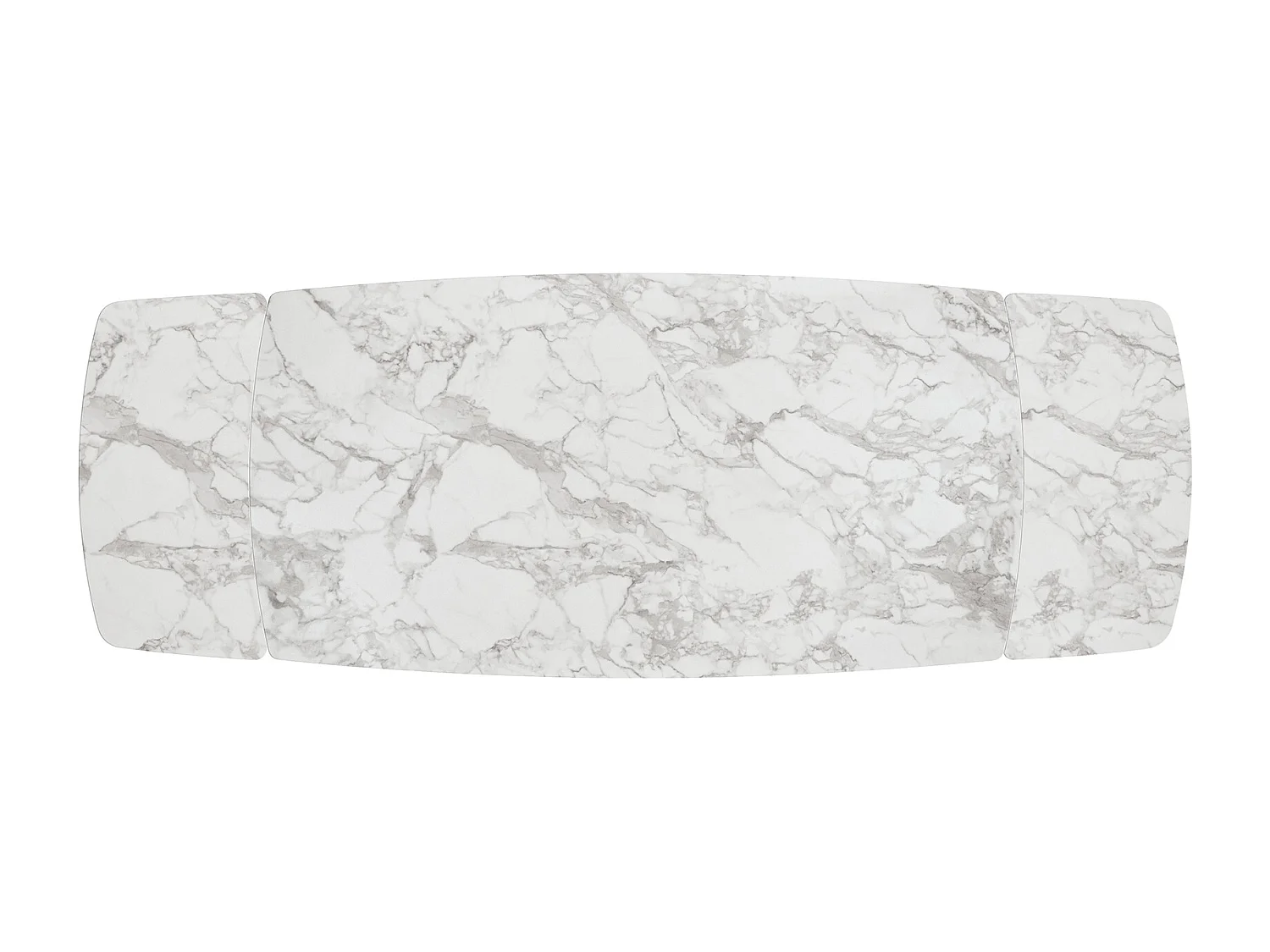 Tavolo allungabile Adamo,Piano in ceramica bianco arabesco, gambe in metallo bronzo a X, 180x90 cm