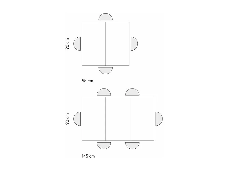 Tavolo Allungabile Fulvio, Gambe Incrociate Bianche, Made In Italy, Grigio Cemento, Tavolo Cucina, Tavolo Sala Da Pranzo, Tavolo Estensibile, 95x90x76 cm