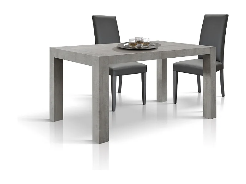 Tavolo allungabile Beatrice, Grigio Cemento, Nobilitato melaminico, Made in Italy, da 140 a 220
