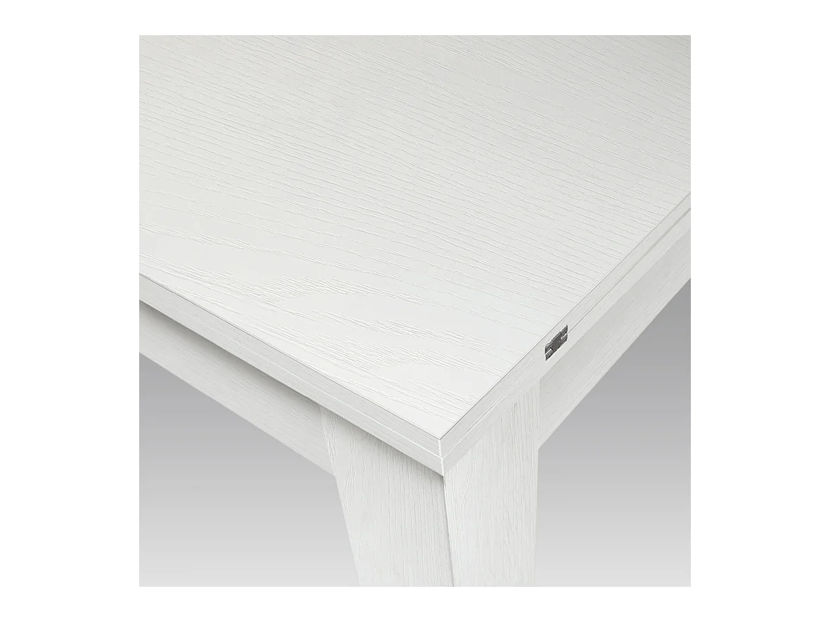 Tavolo allungabile Lorenzo, Bianco perla, Nobilitato melaminico, Made in Italy, da 90 a 180 cm