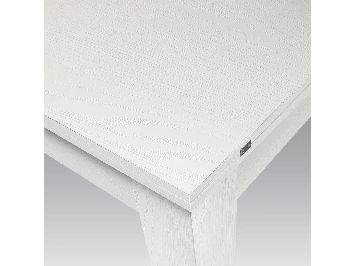 Tavolo allungabile Lorenzo, Bianco perla, Nobilitato melaminico, Made in Italy, da 90 a 180 cm