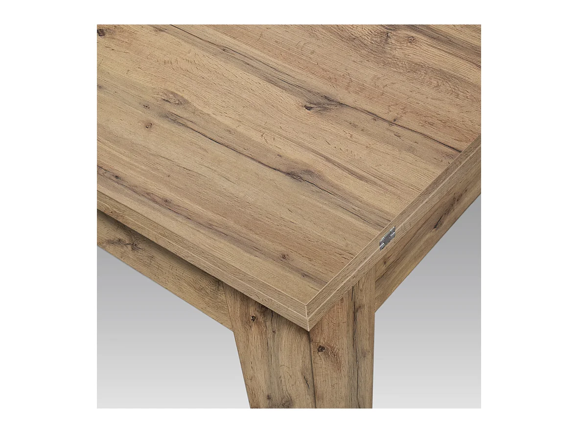 Tavolo allungabile Brigitte, Rovere rustico, Nobilitato melaminico, Made in Italy, da 90 a 180 cm