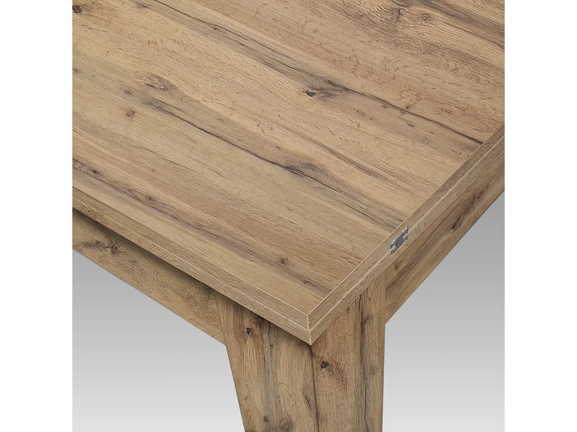 Tavolo allungabile Brigitte, Rovere rustico, Nobilitato melaminico, Made in Italy, da 90 a 180 cm