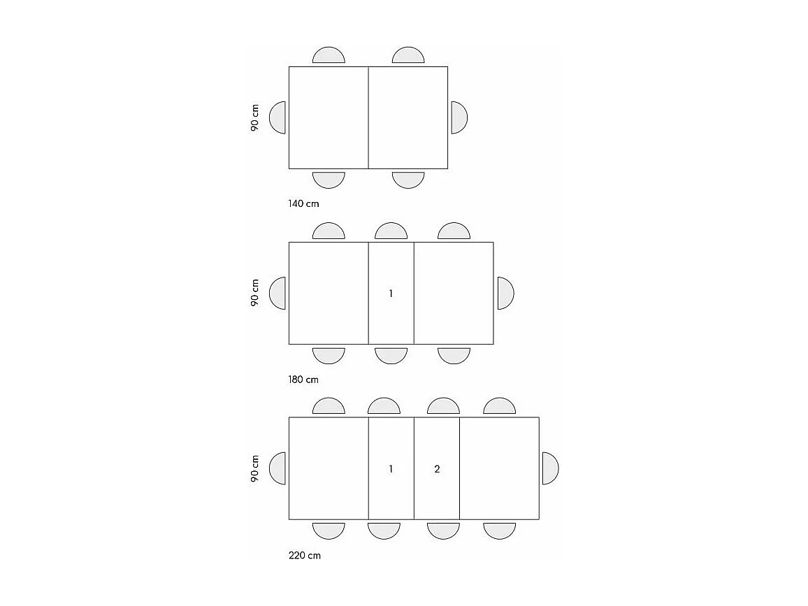 Tavolo allungabile Gaia, Bianco Frassinato, Nobilitato,Made in Italy, da 140 a 220 cm