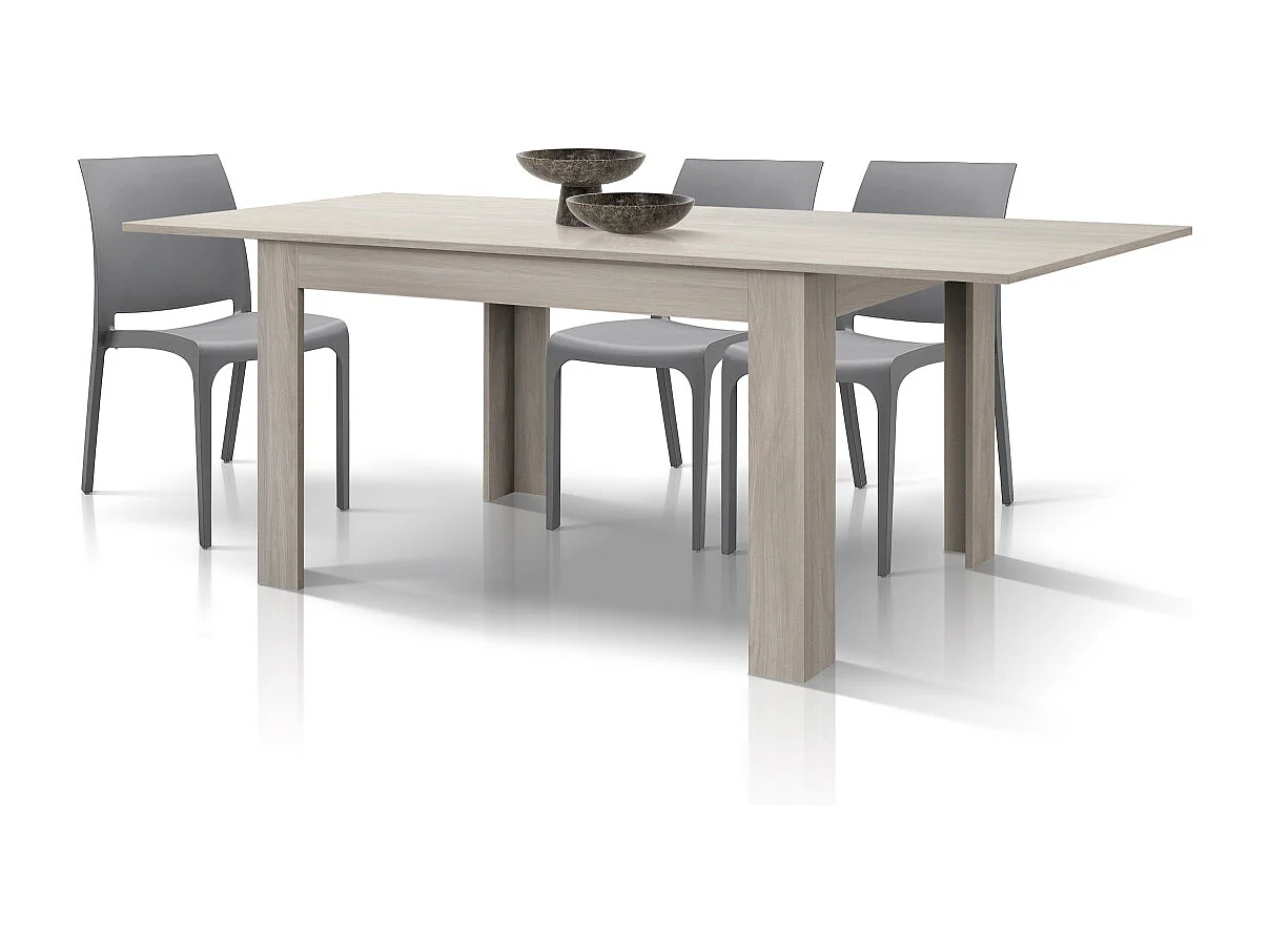 Tavolo allungabile Blandine, Olmo perla, Nobilitato melaminico, Made in Italy, da 120 a 170 cm