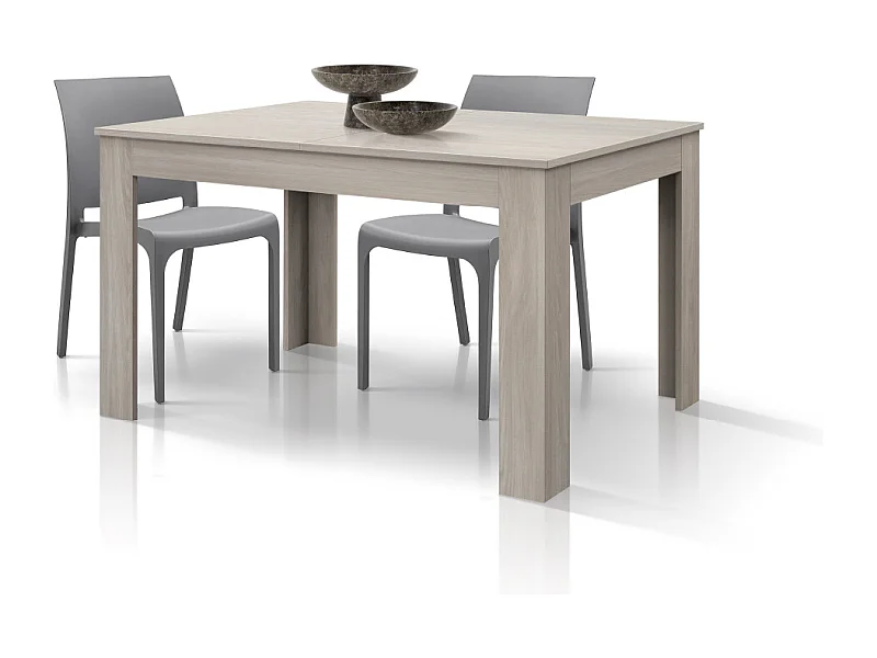 Tavolo allungabile Blandine, Olmo perla, Nobilitato melaminico, Made in Italy, da 120 a 170 cm