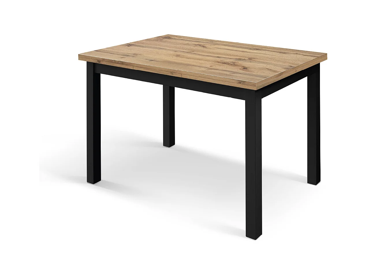 Tavolo allungabile Tommaso, Rovere Rustico, Nobilitato melaminico, Made in Italy, Basamento Bianco, 110 x 70 x 76,5 cm