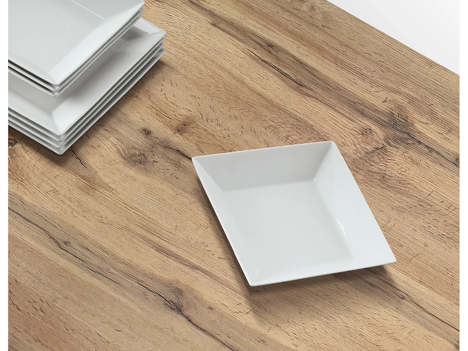Tavolo allungabile Tommaso, Rovere Rustico, Nobilitato melaminico, Made in Italy, Basamento Bianco, 110 x 70 x 76,5 cm