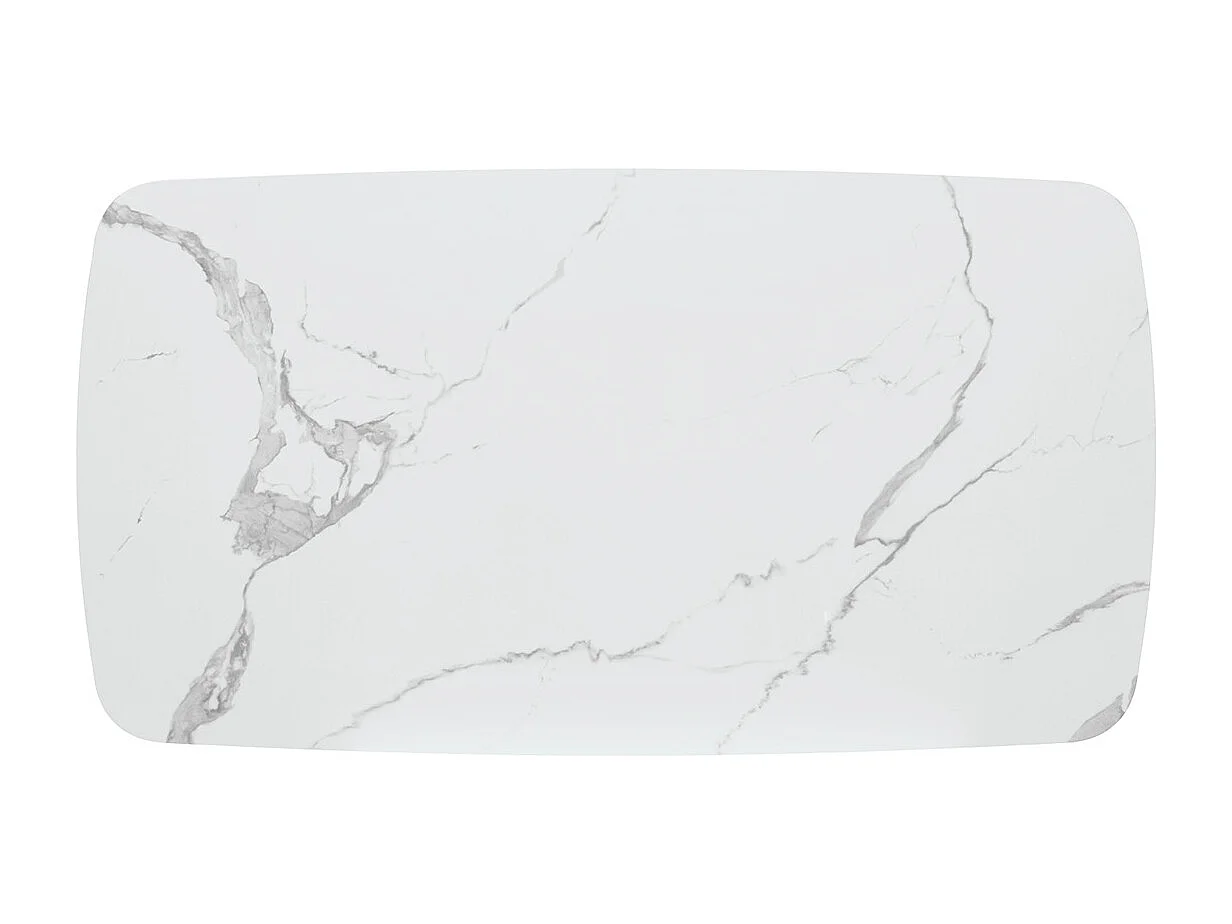 Tavolo Allungabile Teresa, Piano In Ceramica Bianco Statuario, Gambe Noce, Tavolo Cucina, Tavolo Soggiorno, Tavolo Ceramica, 160 x 90 x h76 cm