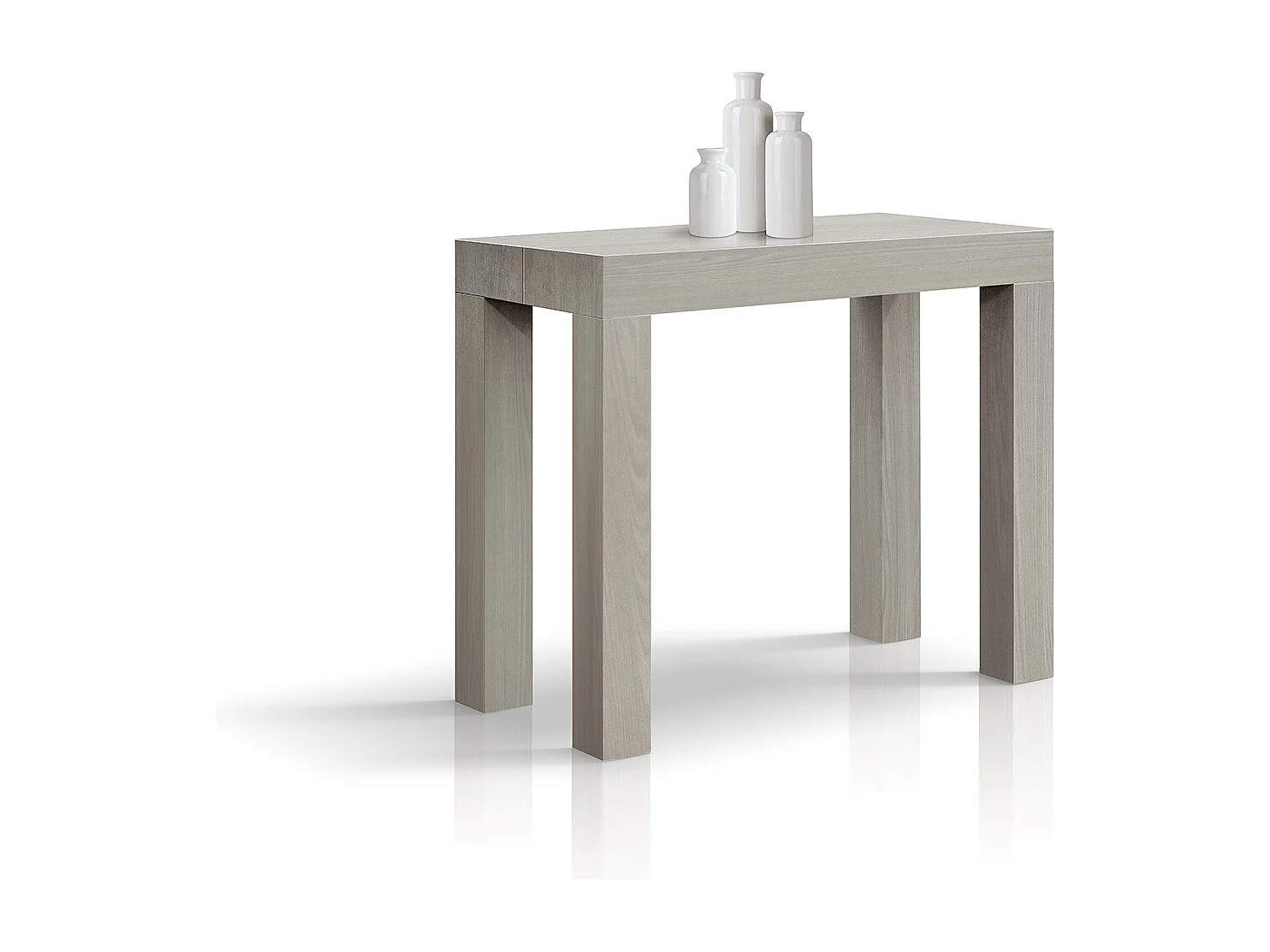 Tavolo Consolle allungabile Nancy, Olmo perla, Nobilitato,Made in Italy da 45 a 300 cm