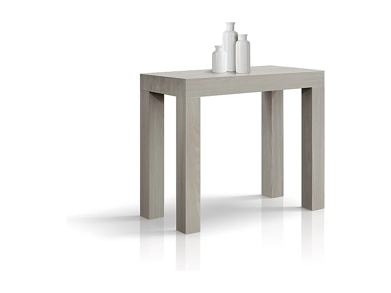 Tavolo Consolle allungabile Nancy, Olmo perla, Nobilitato,Made in Italy da 45 a 300 cm