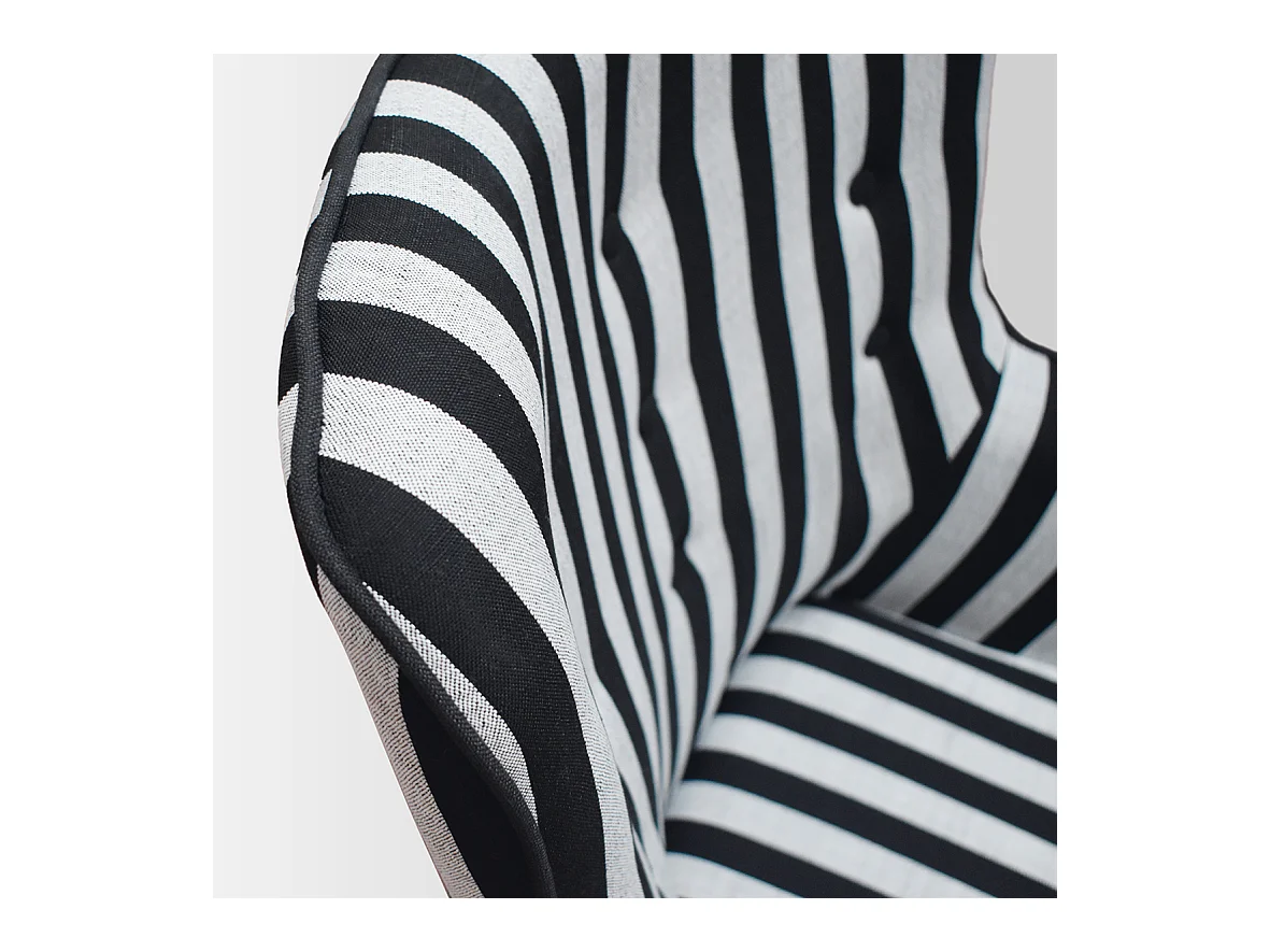 Poltrona Umbertino set da uno,Bianco e nero, Poltrona tessuto con poggiapiedi