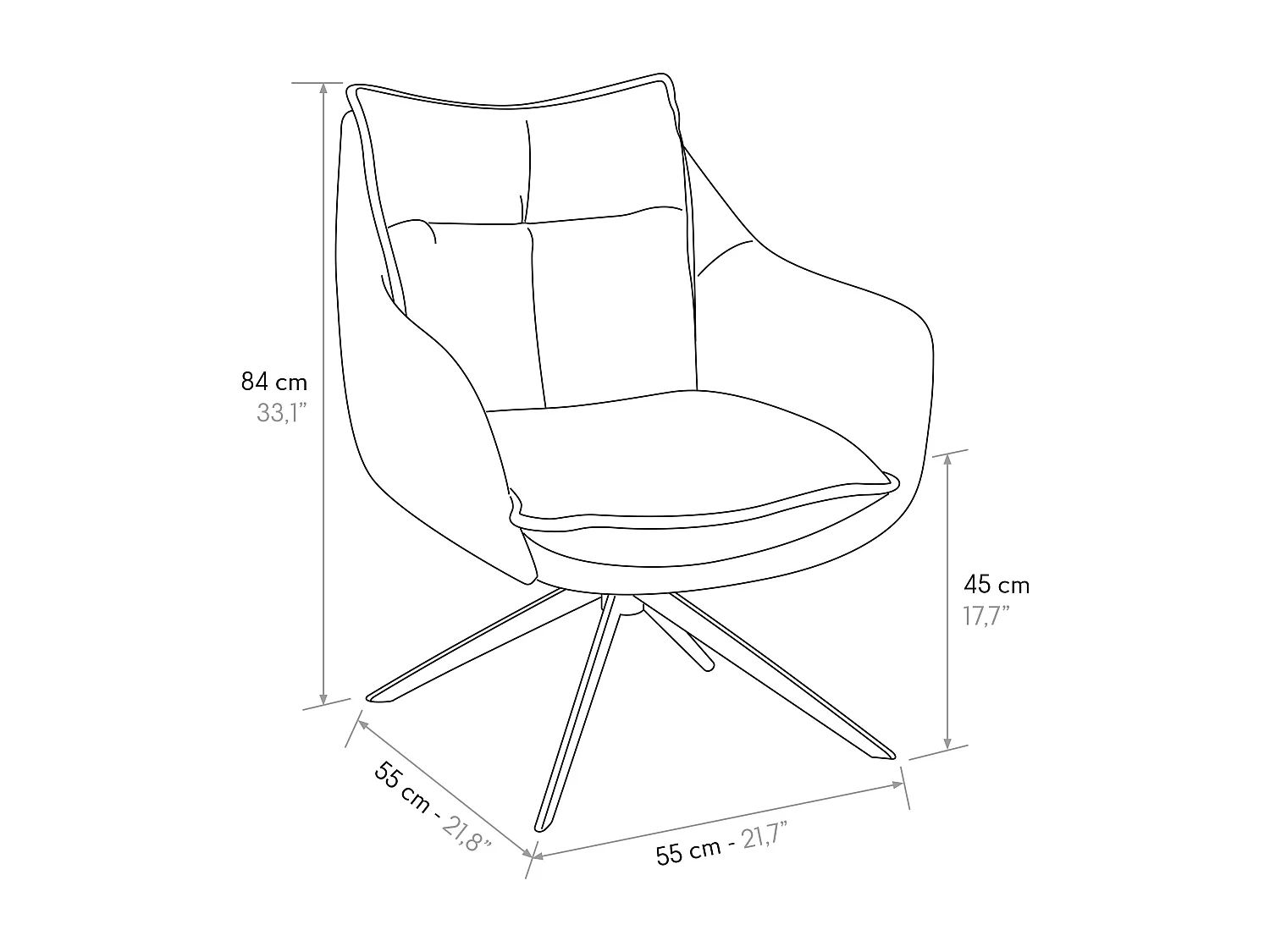 Poltrona Vittoria Grigia set da uno