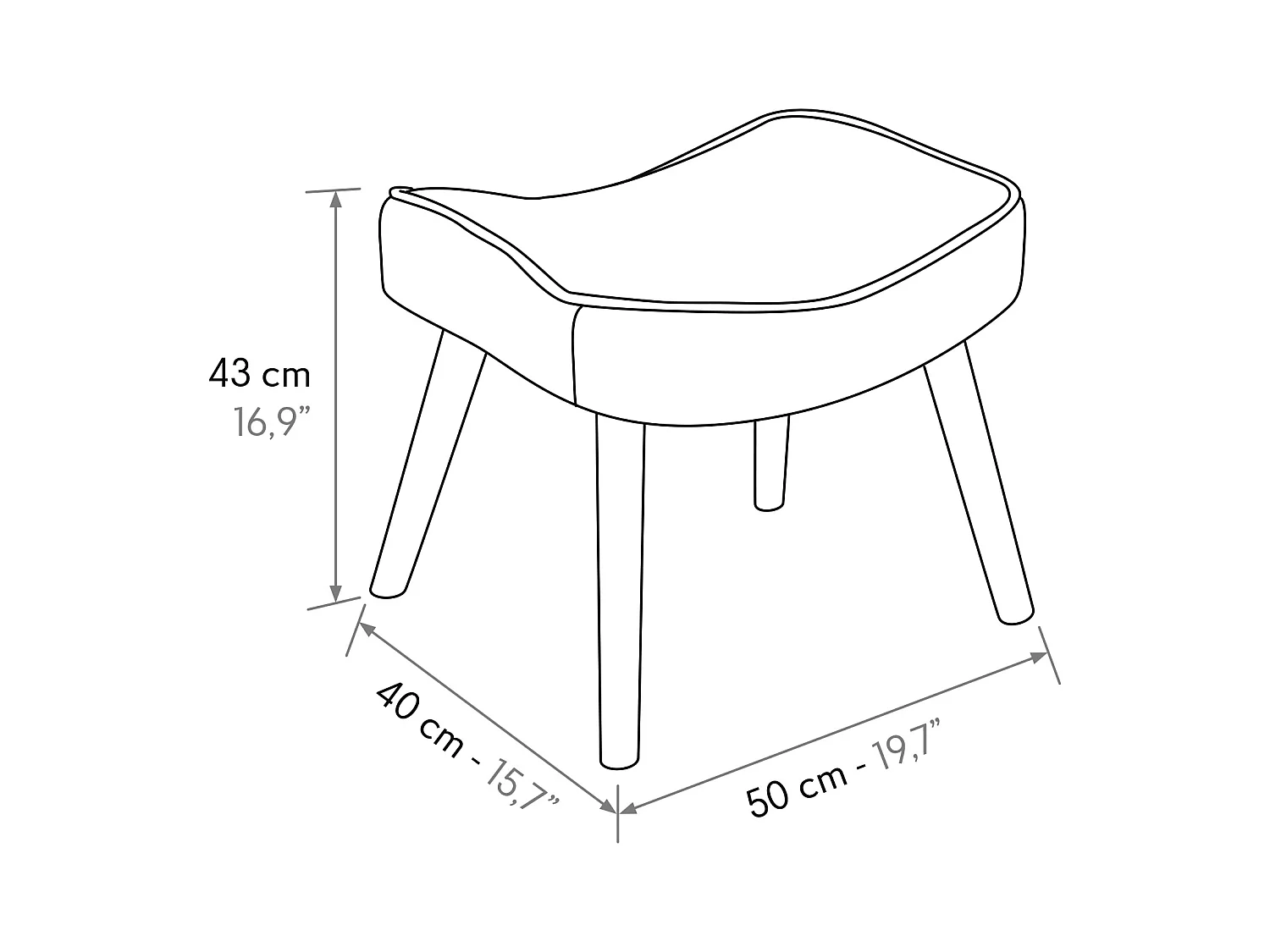 Poltrona Mila set da uno, Multicolor, Poltrona tessuto con poggiapiedi