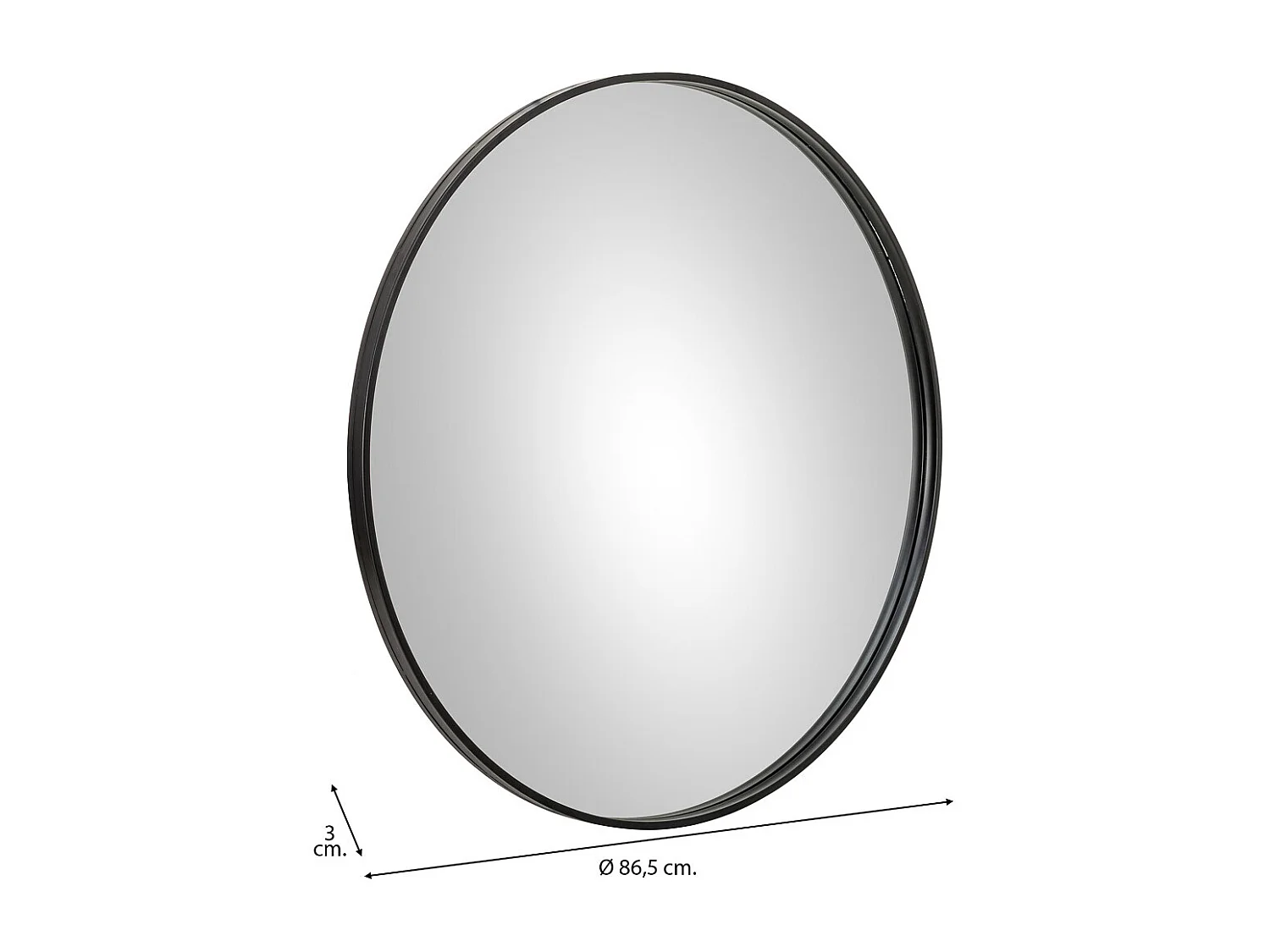 Espejo redondo de metal D86,5x03h cm